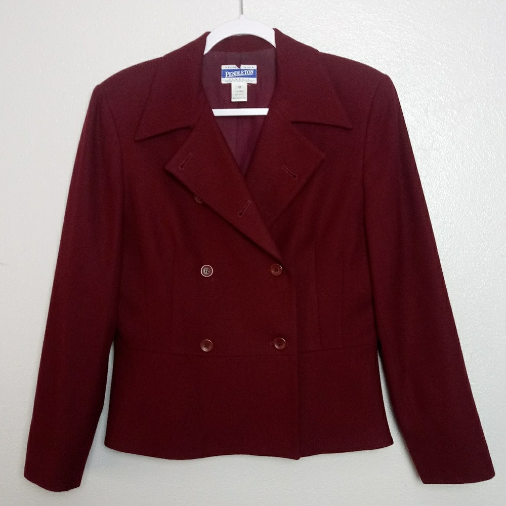PENDLETON Vintage 100% Wool Double Breasted Blazer